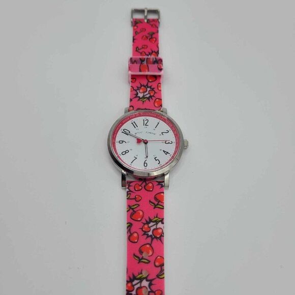Betsey Johnson Red Cherries Nurses Watch NWOT! WORKS! - Picture 5 of 8